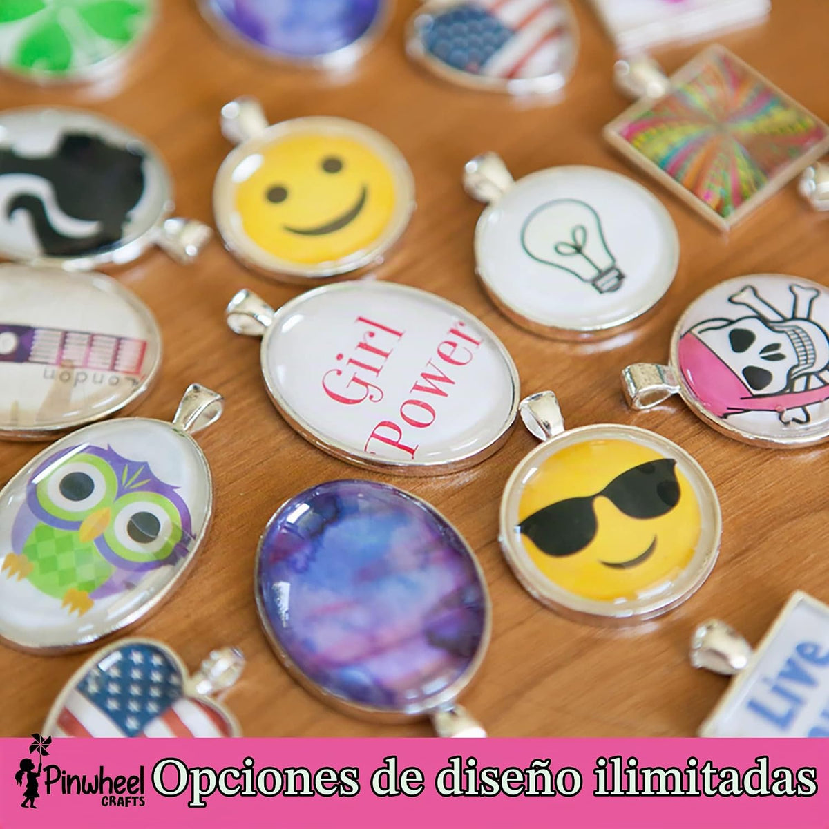 Pinwheel Crafts Kit de fabricación de joyas con dije para niñas de 8 a 12 años o más, kit de fabricación de collares y pulseras para niños, artesanía única para crear múltiples collares y pulseras