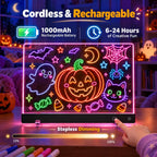 Tablero de dibujo LED recargable de 16 pulgadas | Artes y manualidades de Halloween para niños de 4 a 6 años