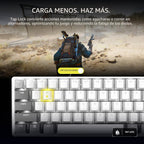 Corsair Teclado Clipper PRO MINI 60 Hall Effect Gaming - US QWERTY - Blanco