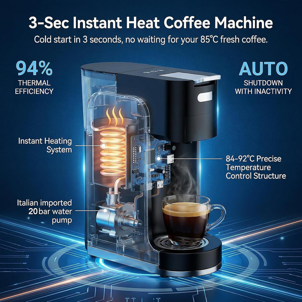 Cafetera de una sola porción, máquina de café caliente y helado 4
