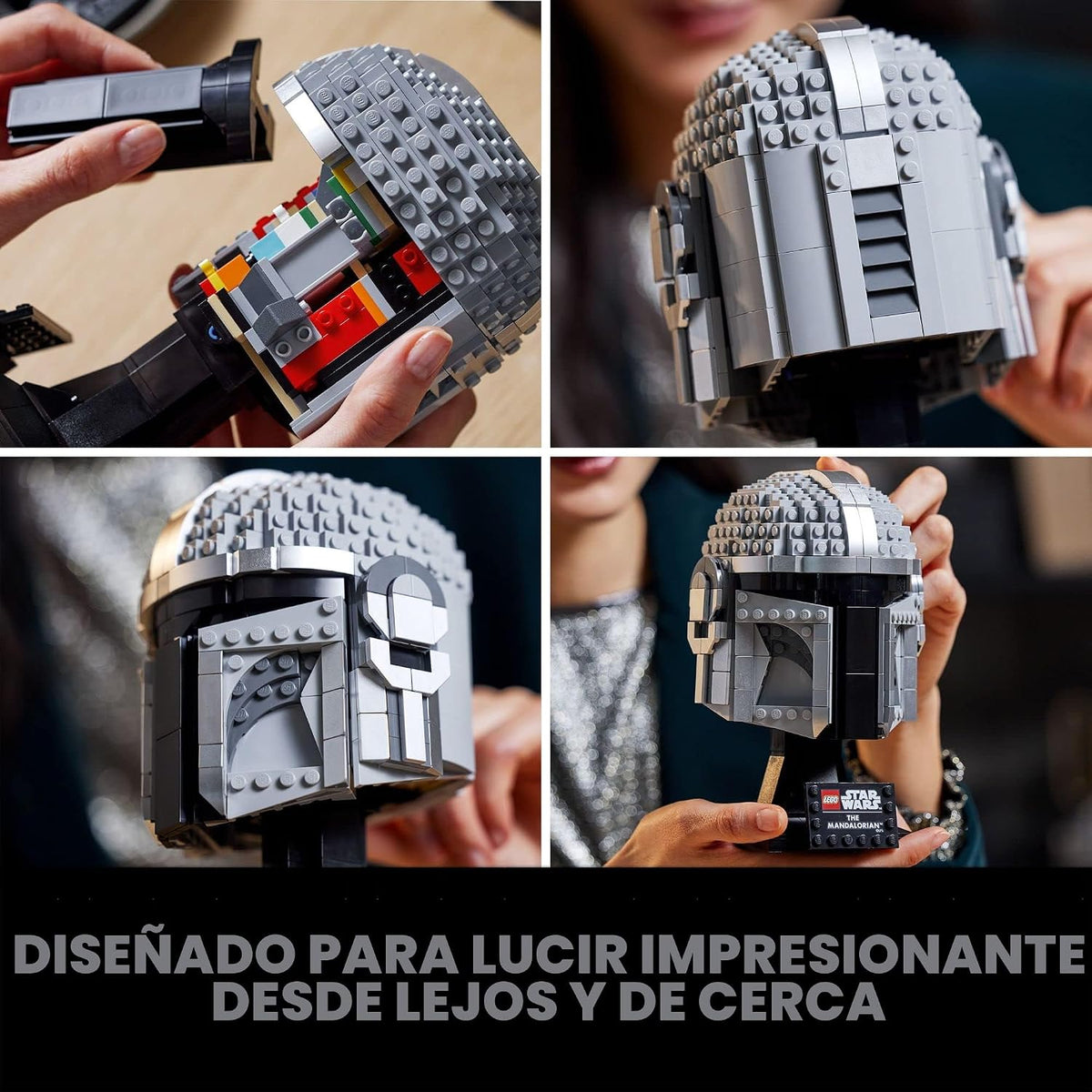 LEGO Star Wars The Mandalorian Helmet 75328 Kit de modelo para construir, juego de decoración coleccionable para adultos, hombres, mujeres, mamá, papá, idea de regalo coleccionable