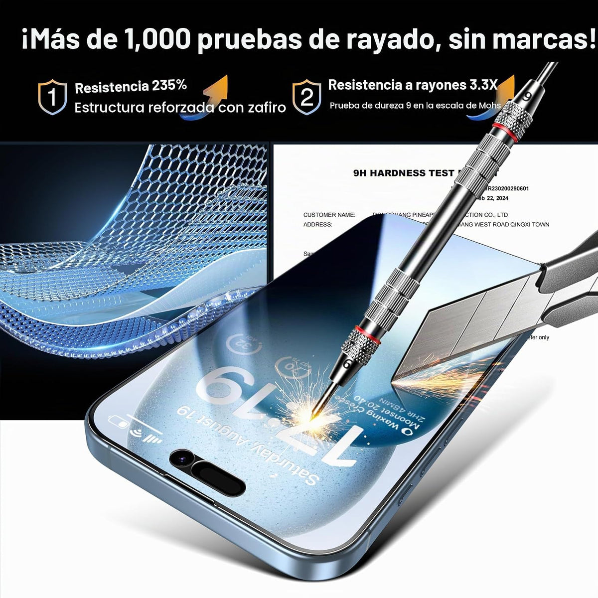 Paquete 4+2 para protector de pantalla de privacidad iPhone 15 (6.1")
