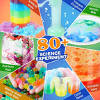 Kit de ciencia para niños, 80 experimentos de laboratorio de ciencias, disfraz de científico juego de rol STEM, herramientas científicas de aprendizaje educativo, regalos de cumpleaños y juguetes para
