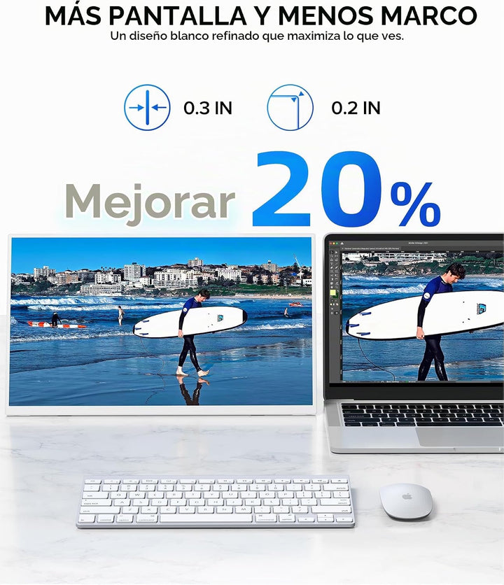 UPERFECT Monitor portátil 15.6", 125% sRGB 1080P Monitor portátil (...