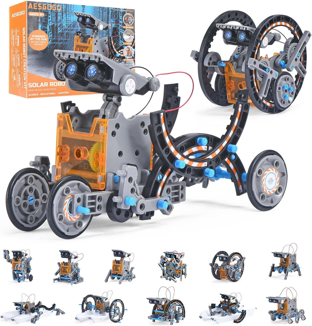 Kit de construcción de robot solar, juguetes robóticos STEM 12 en 1 para
