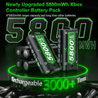 Feirsh Paquete de baterías recargables para Xbox con cargador, 4 x 5800 mWh, paquetes de baterías recargables de carga rápida para baterías de controlador Xbox para XboxOne Series X|S, One S/X, juegos de fundas y almacenamiento de Xbox One