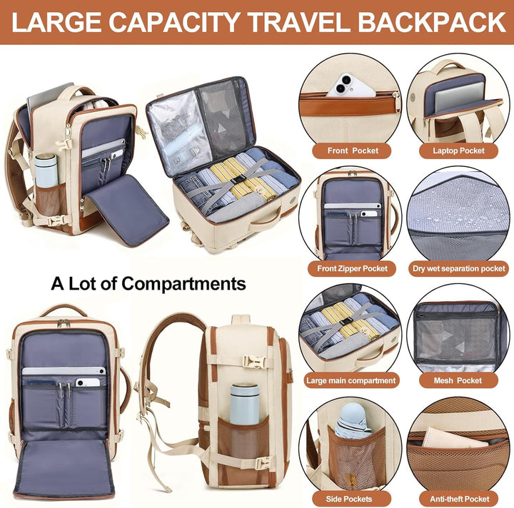 TSA - Mochila de viaje para mujer, aprobada por aerolíneas, mochila...