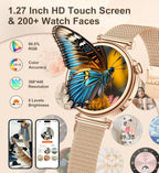 Iaret - Reloj inteligente para mujer, contestar/hacer llamadas, monitor de actividad física de 1.27 pulgadas con monitor de frecuencia cardíaca, sueño, SpO2, reloj inteligente para iPhone Android, más de 110 modos deportivos, elegante reloj para mujer