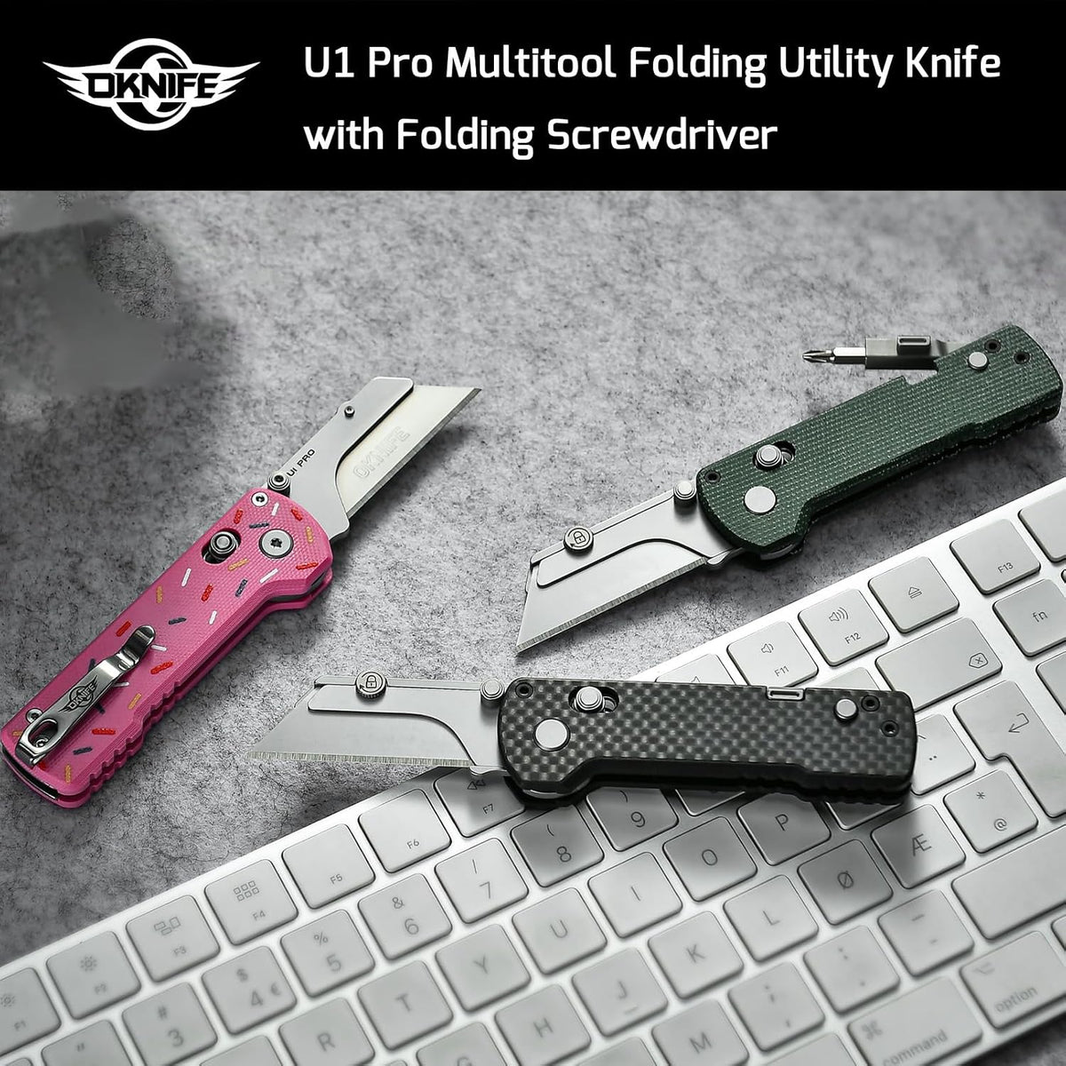 OKNIFE U1 Pro Cuchillo multiherramienta plegable con destornillador