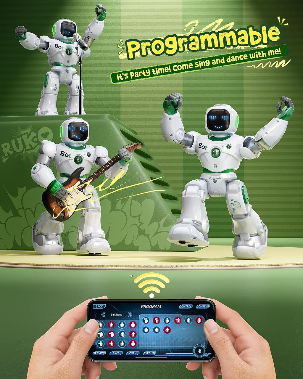 Ruko Robot verde 1088 y cargador USB C PD65W