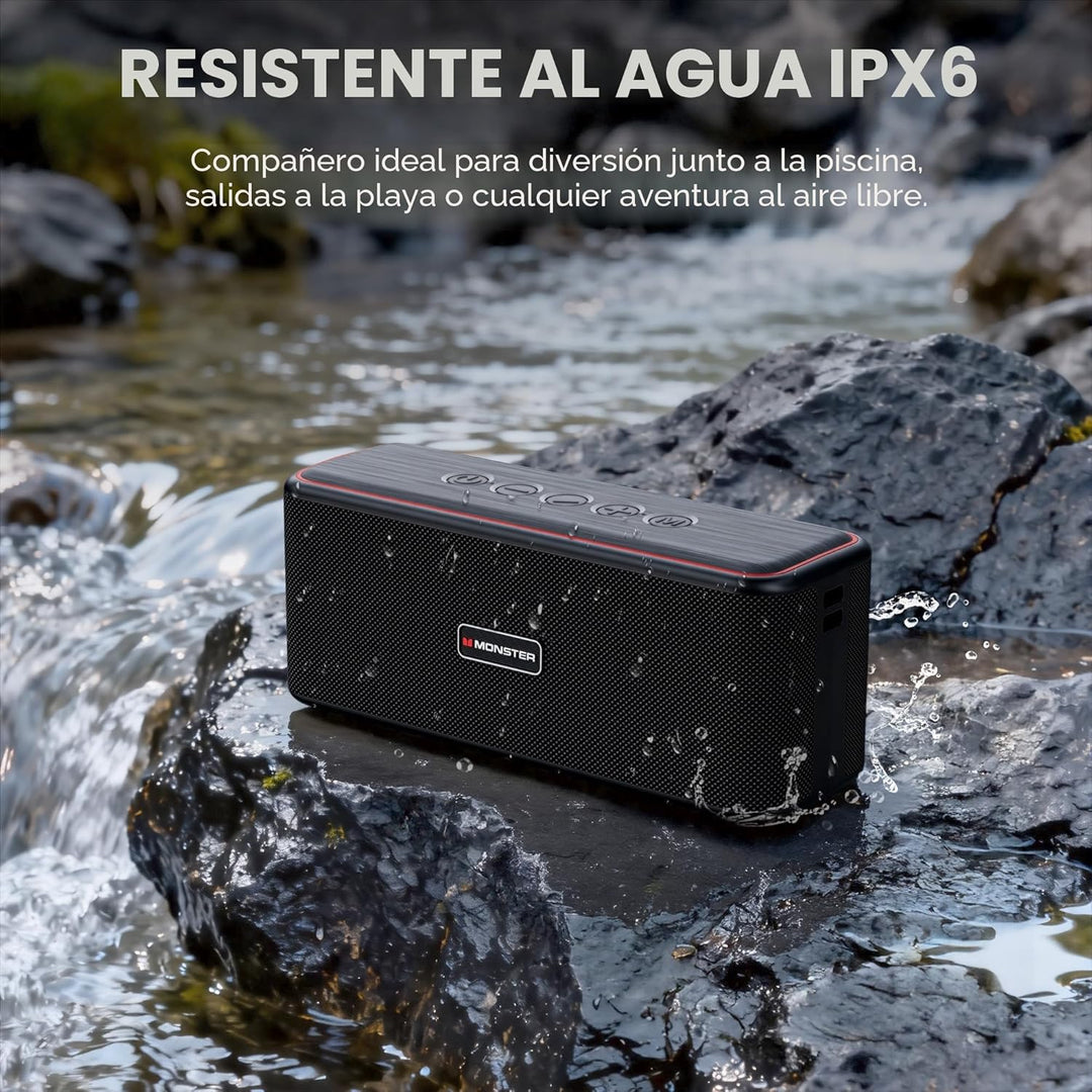Monster Shock Plus - Altavoz Bluetooth, altavoz portátil con sonido...