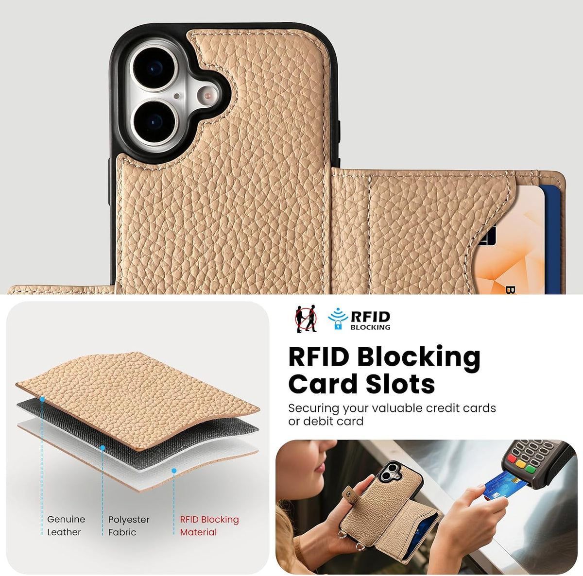 Caja Del Teléfono De La Cartera Del Crossbody Del Cuero Genuino