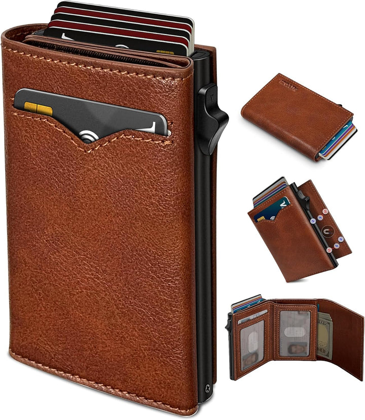 miyozi Cartera para Hombres, con Bolsillo para Efectivo, 2 Ventanas...