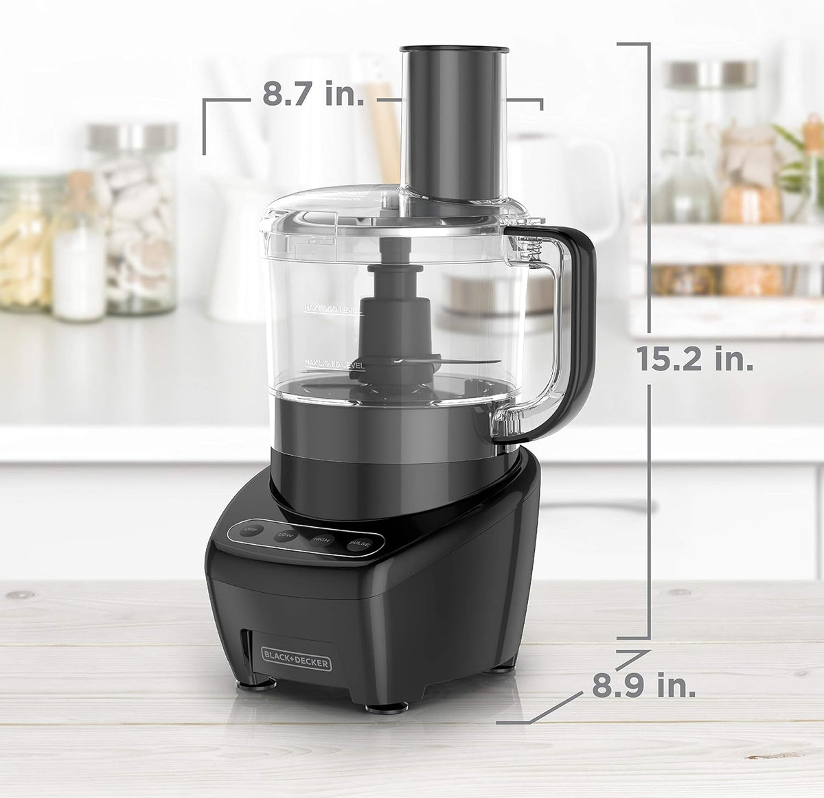 BLACK+DECKER Procesador de alimentos y picador de verduras, hoja de acero