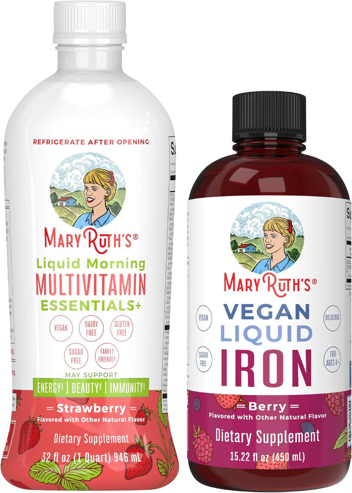 MARYRUTH'S Multivitamínico líquido matutino (fresa) y líquido d...