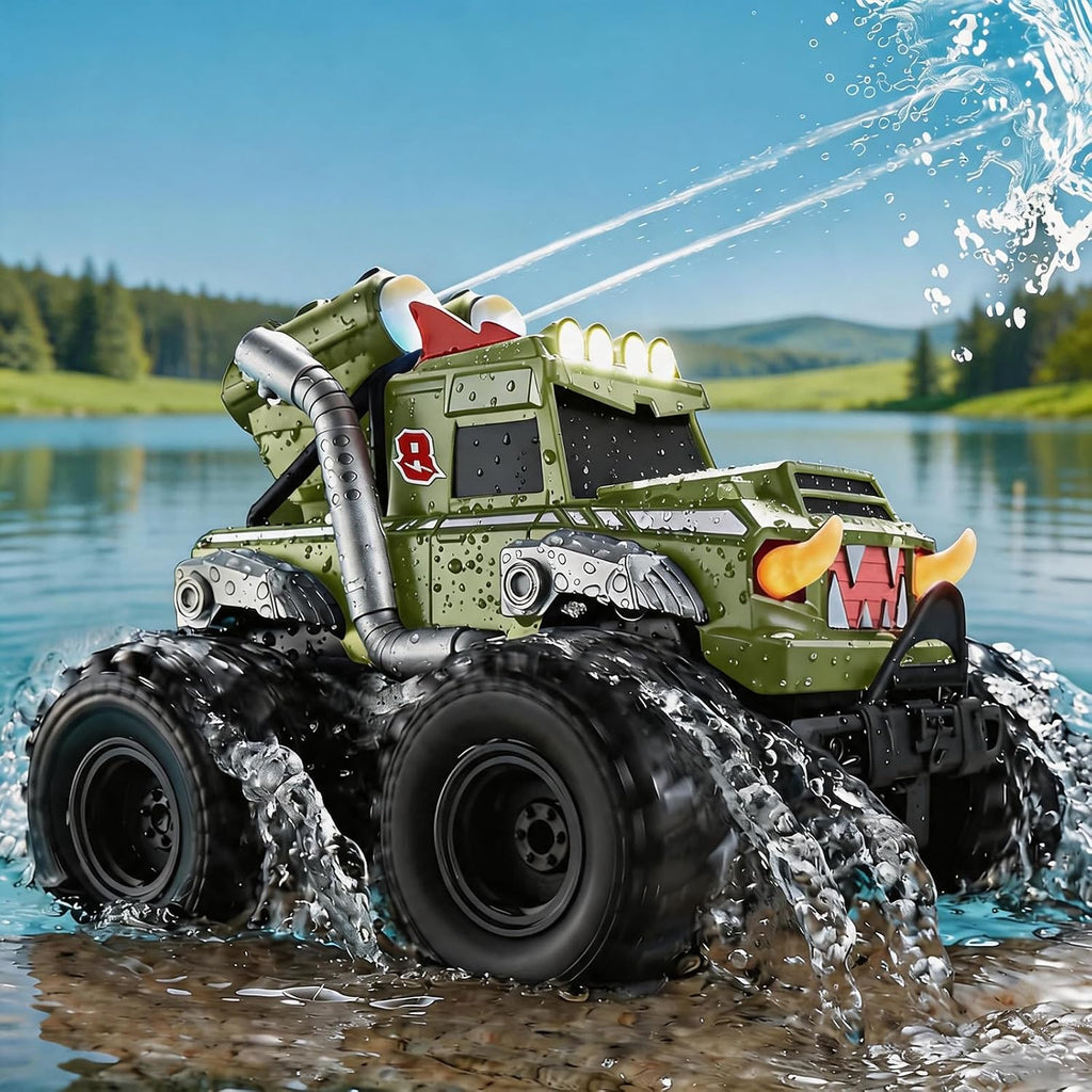 3-en-1 Amphibious Remote Control Car, RC Boat, Water Gun