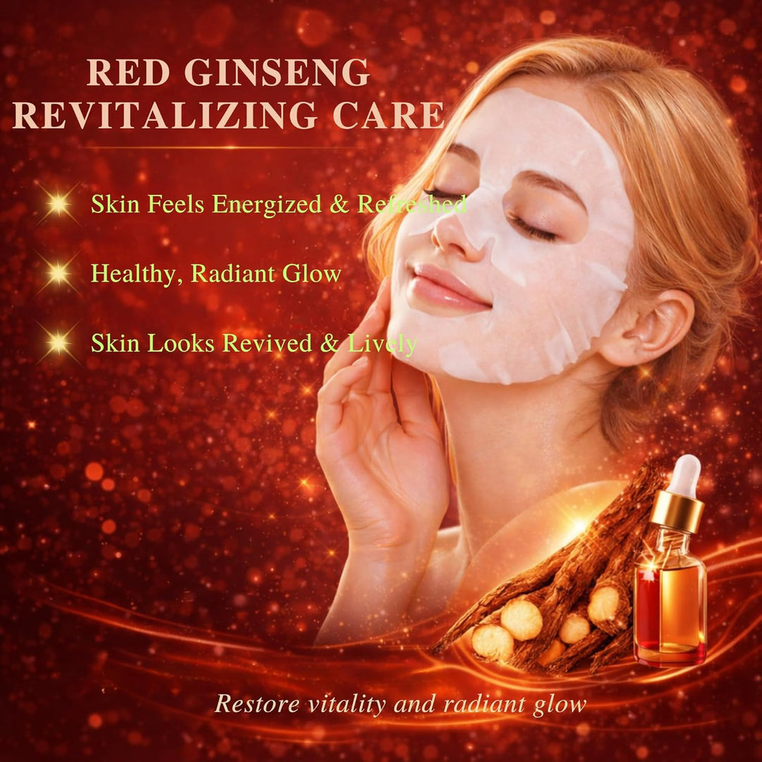 Mascarilla de hoja de ginseng rojo coreano, paquete de 10 unidades,...