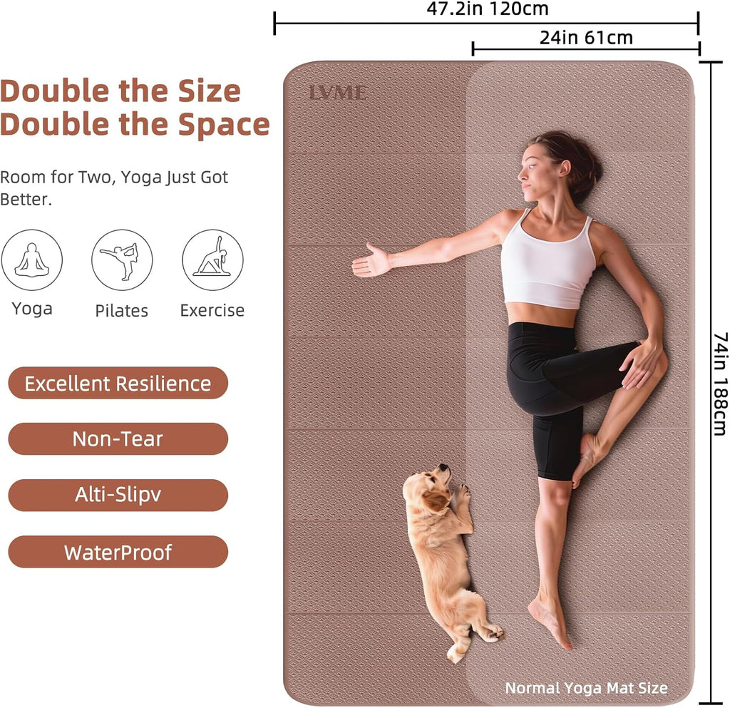Tapete de Yoga Plegable 74"x47.2"x 0.4" – Tapete de Yoga Grande