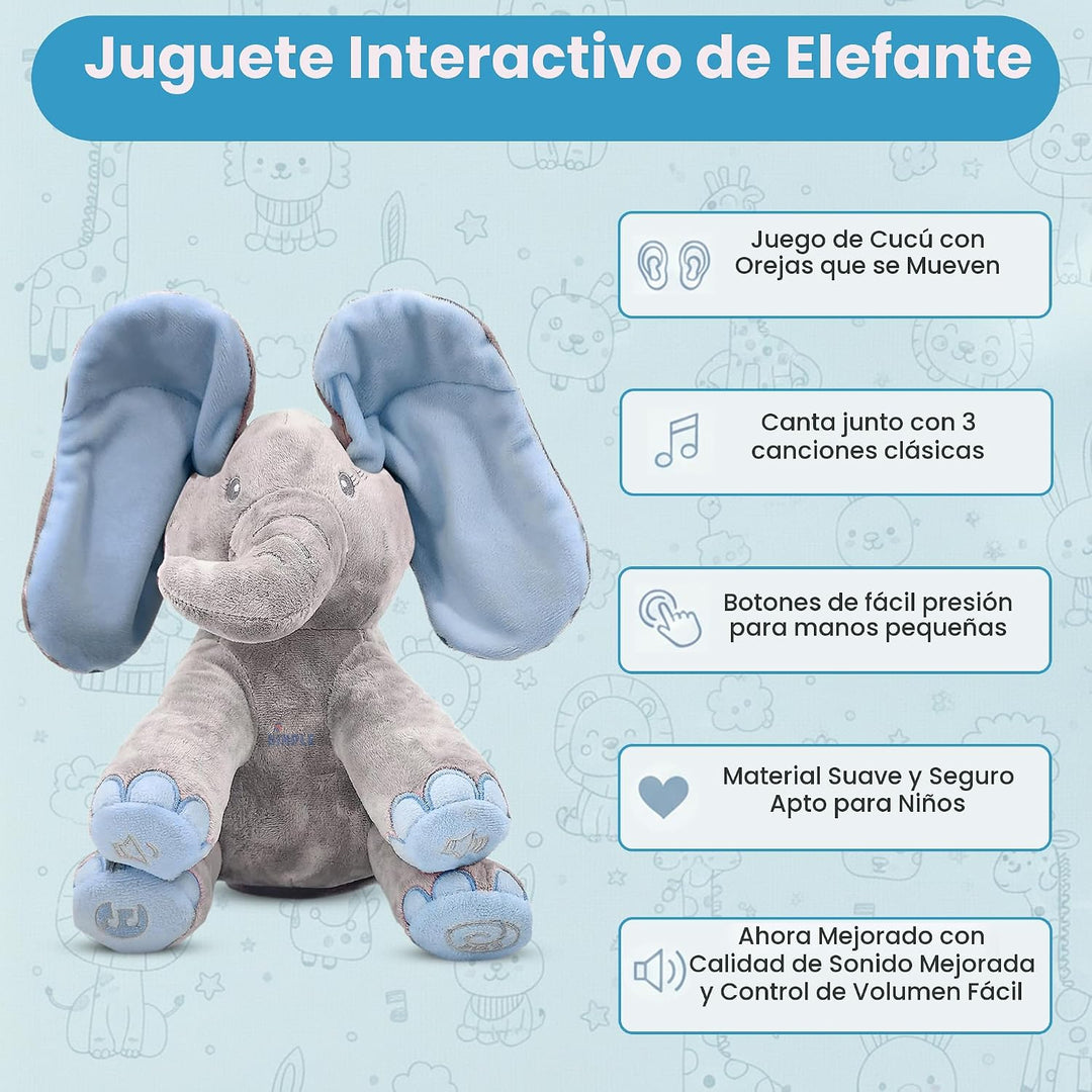 Dimple Kyle Peek A Boo Juguete de Elefante, Elefante de Peluche Int...