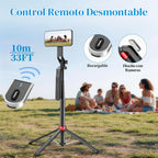 PlusAcc Trípode magnético para iPhone con control remoto recargable, 69"