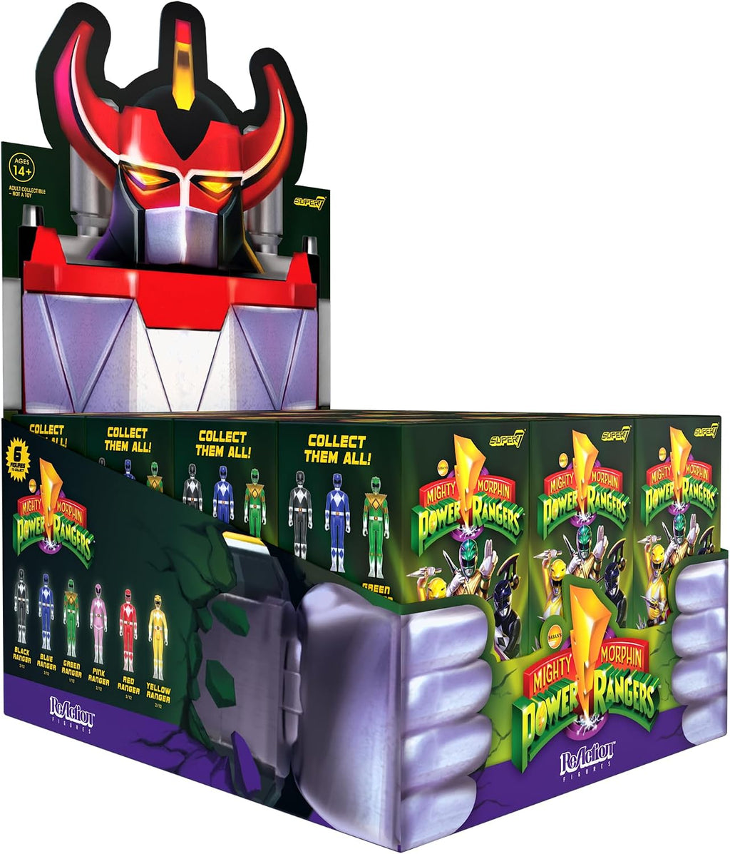 Super7 Power Rangers - Caja ciega plana, paquete de 12 figuras de acción de 3.75 pulgadas