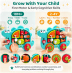 Juguetes de aprendizaje de tablero de dinosaurios para niños y niñas de 18