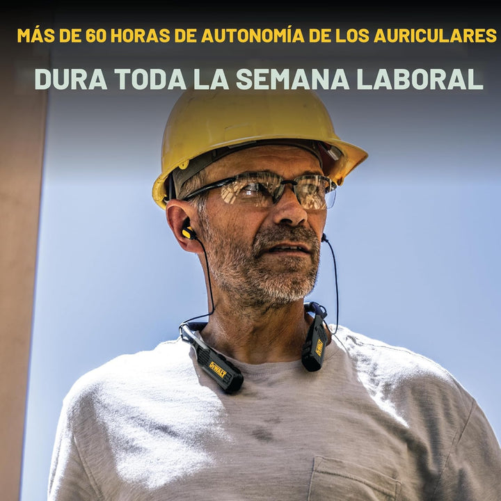 DEWALT Auriculares Bluetooth de Banda para el Cuello 2 en 1 Edición...