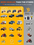 GSPSCN Inflador de neumáticos rojo de doble cilindro resistente, co...