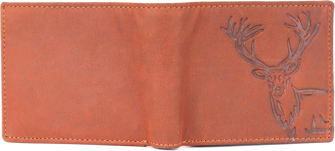 LONDON ALLEY Monedero de cuero vintage marrón estilo alce para homb...
