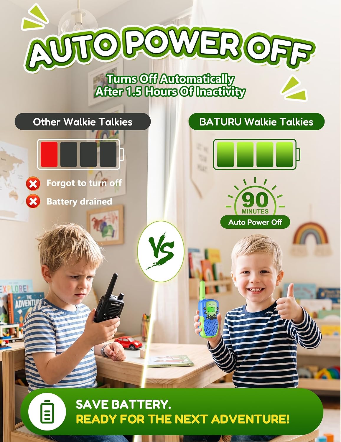 Walkie Talkies para niños, paquete de 3, regalos para niños y niñas, juguetes de 5-10 años de edad