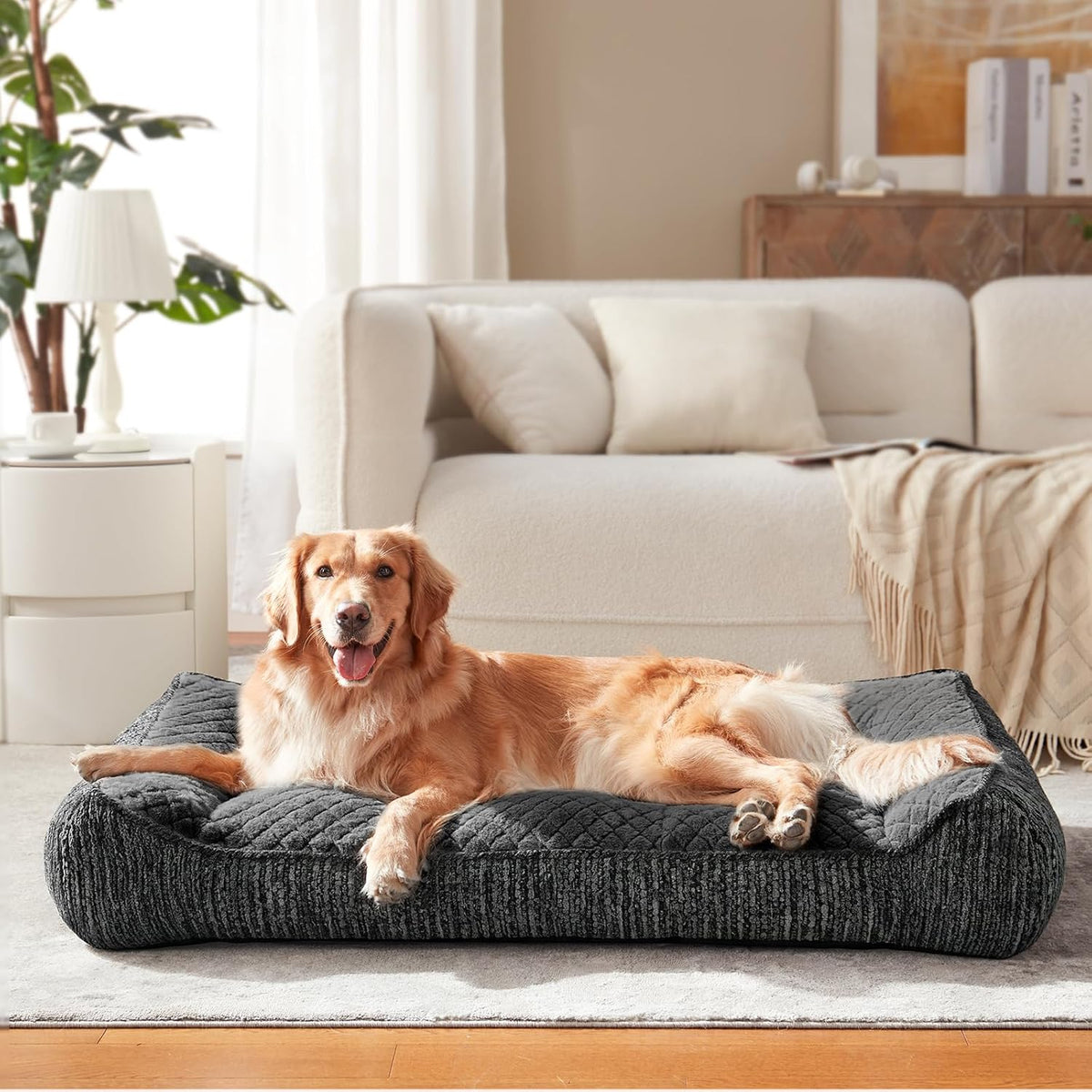 JOEJOY XL - Cama ortopédica para perros grandes, cama de espuma extra
