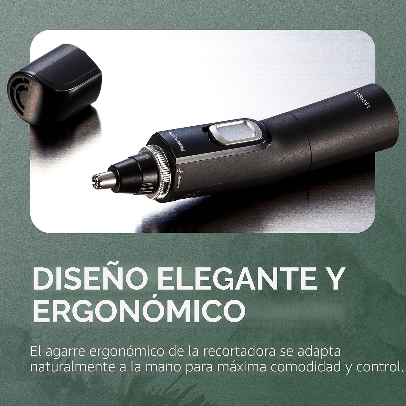 Panasonic ER-GN70-K - Recortadora de pelo de orejas y nariz para ho...