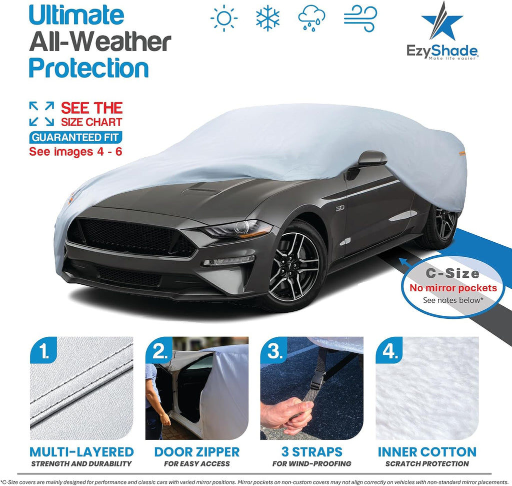 EzyShade - Funda impermeable para automóvil deportivo para todo tipo de