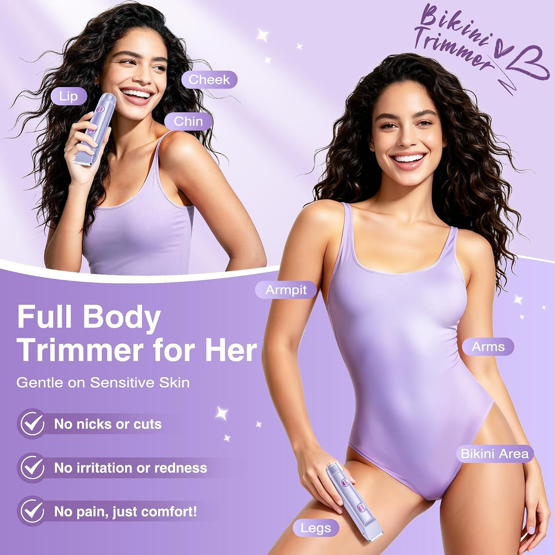 Recortadora de bikini para mujer, maquinilla de afeitar eléctrica y...