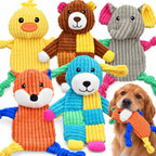 LECHONG 5 juguetes chirriantes para perros, juguetes grandes arrugados para perros grandes, medianos y pequeños, juguetes para cachorros para mantenerlos ocupados. Paquete de juguetes para perros de