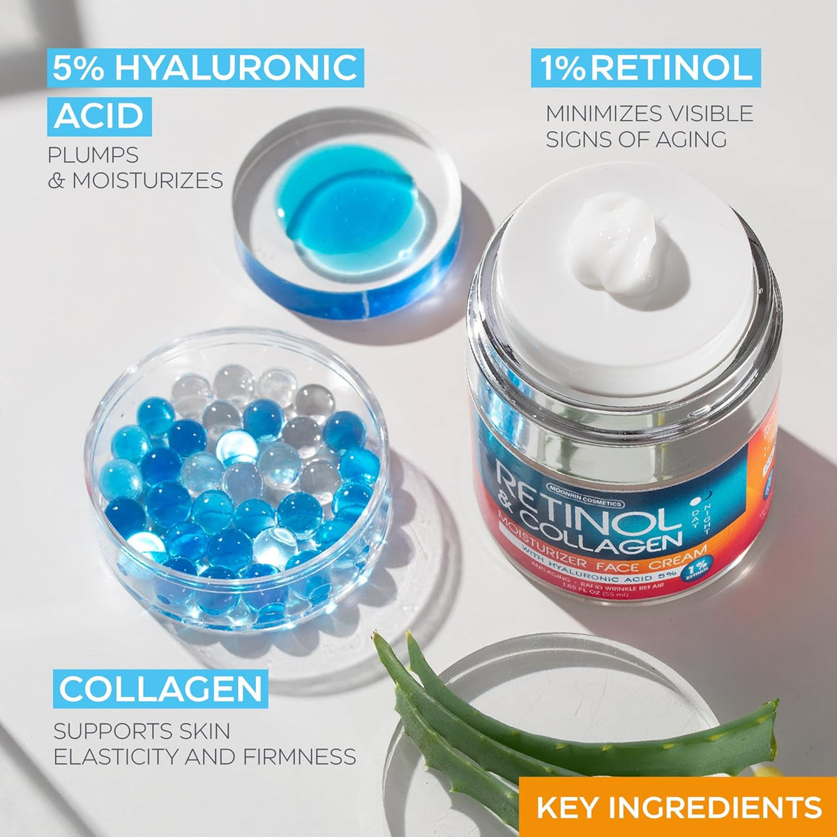 Crema de retinol para cara con ácido hialurónico \u2013 Hidratante...