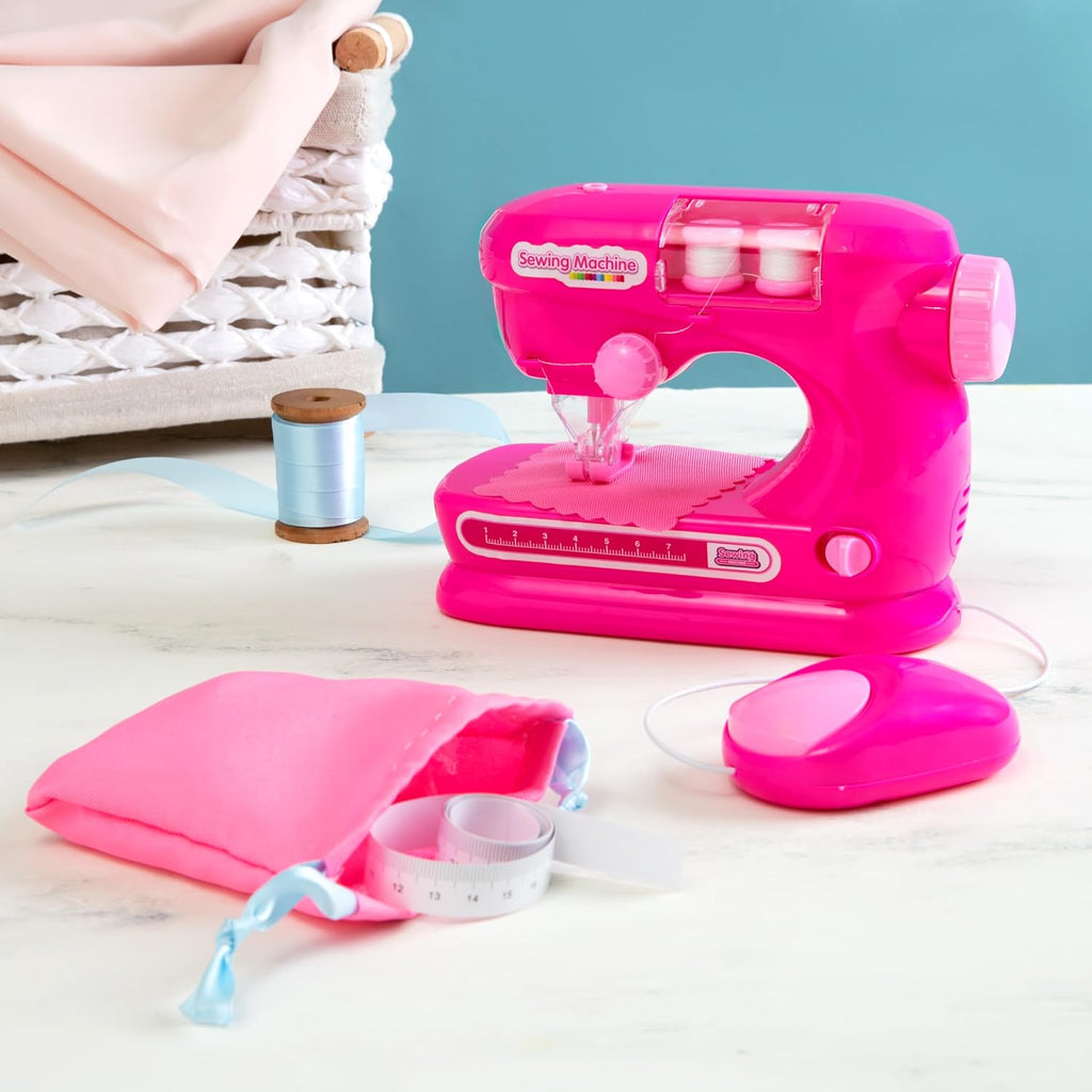 Anker Play 500659/DOM - Máquina de coser para niños con regla y aguja, 6 piezas, color rosa