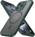 ImpactStrong Protector Magnético Diseñado para Funda iPhone 15 Pro [Protección de Cámara] [Probado contra Caídas de Grado Militar] [Compatible con MagSafe] Funda de Teléfono Delgada Translúcida Mate