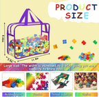 6 Colors Large Toy Storage Bags Reusable Clear Toy Organizer con Labels