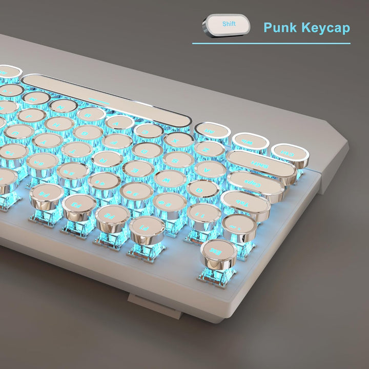 Teclado mecánico para juegos estilo máquina de escribir MageGee, te...