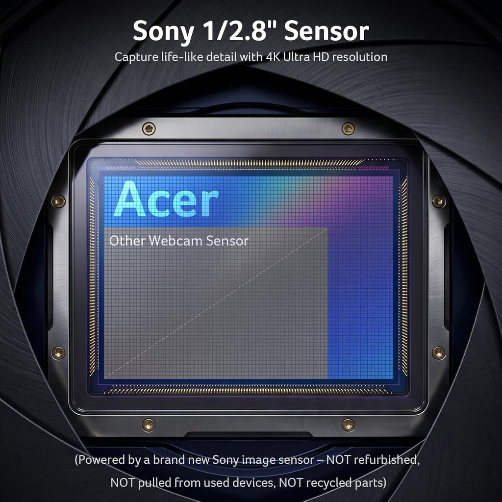 Acer Cámara web A640 4K con micrófono de cancelación de ruido AI para