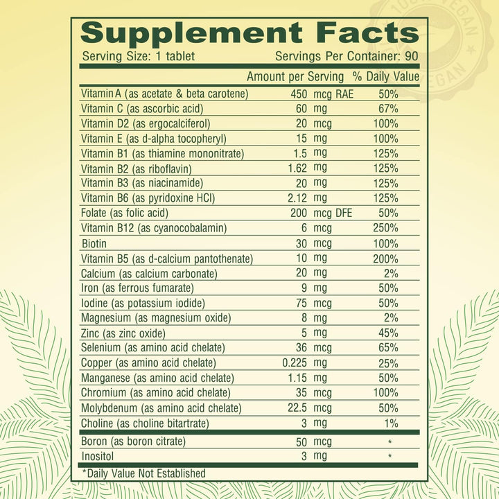 Vitaminas veganas en pastillas pequeñas, multivitaminas y minerales, 2