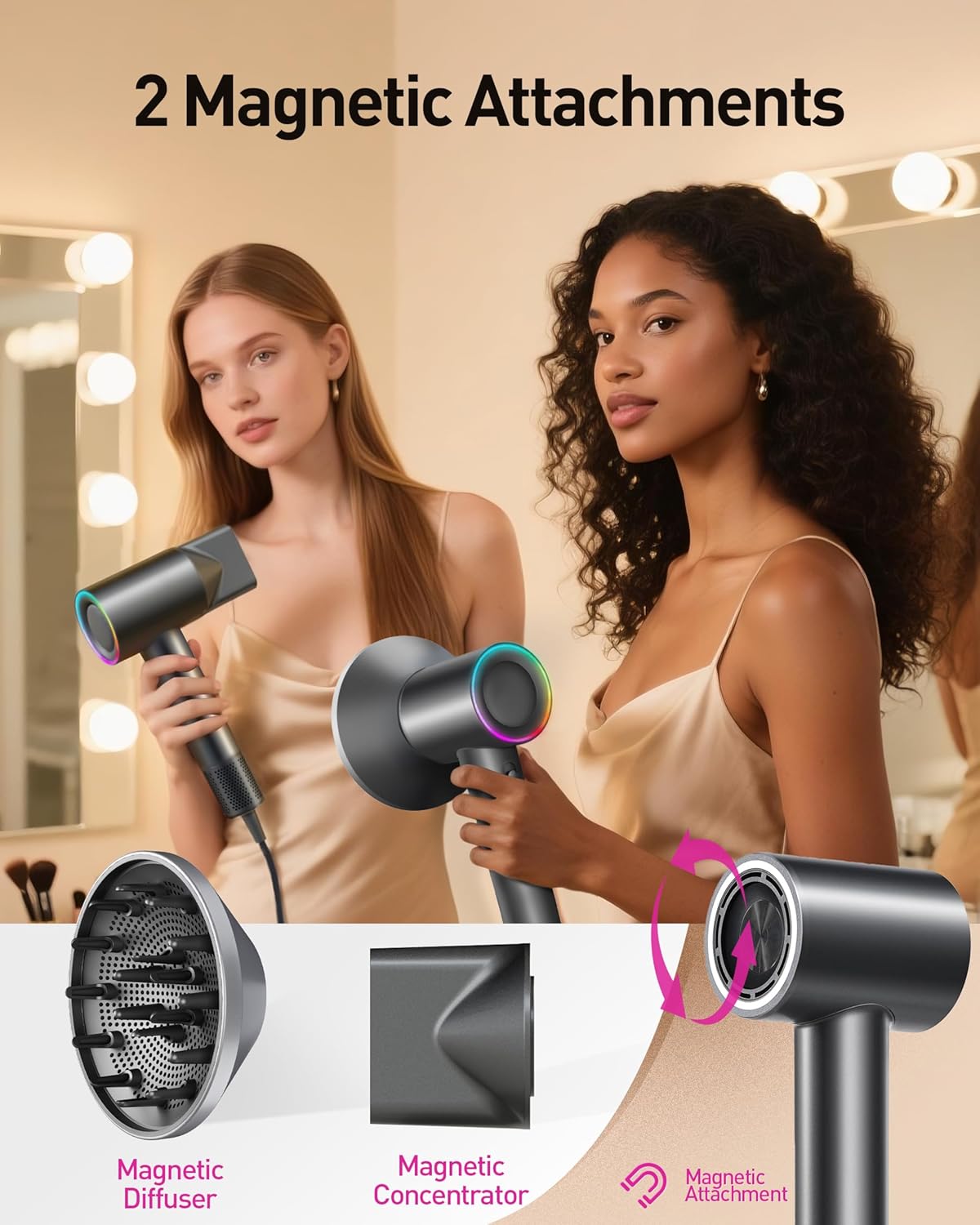 Secador de pelo de plasma para cabello largo de mujer, estilo para...