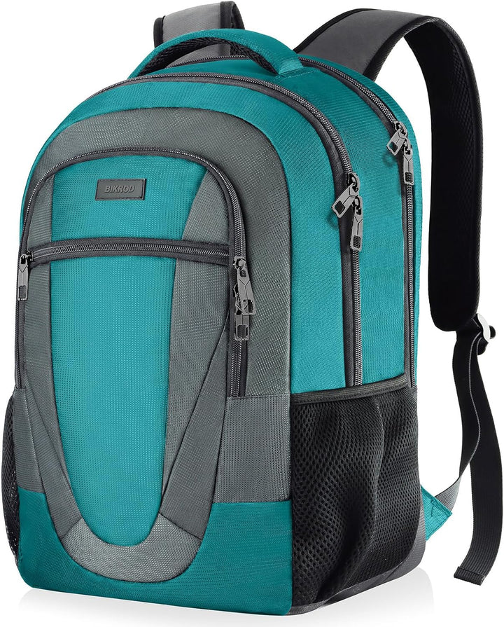 BIKROD Mochila verde azulado para mujeres y hombres, mochila escola...