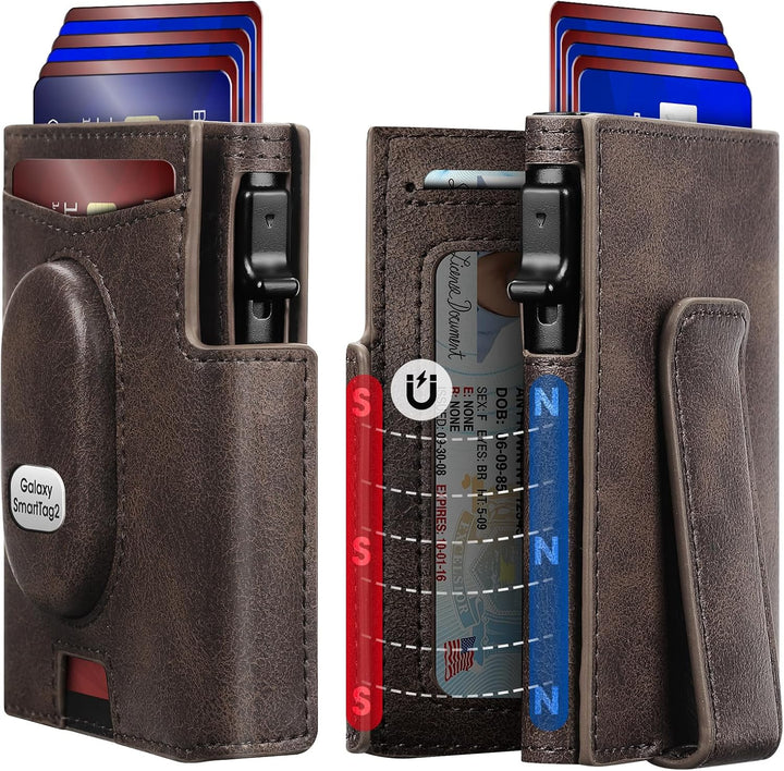 GAOCHALE Cartera para hombre Samsung Smarttag2 con clip para dinero...