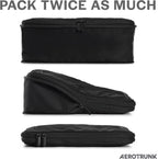 Cubos de Empaque de Compresión para Viajes - Bolsas Organizadoras de Equipaje - Cubos de Empaque con Doble Cremallera para Maletas (Paquete de 4, Negro)
