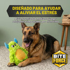 Juguete para perros Bite Force - Juguete de felpa grande, duradero y fuerte en color verde monstruo, reforzado con Kevlar para masticadores agresivos
