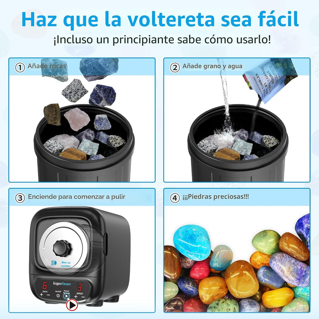 K2 3LB Pulidora de Rocas Brushless para Adultos y Niños, Kit Ultra Silencioso