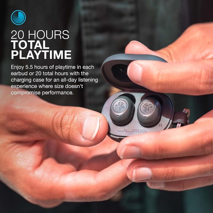 JLab JBuds Mini auriculares Bluetooth inalámbricos con funda de car...