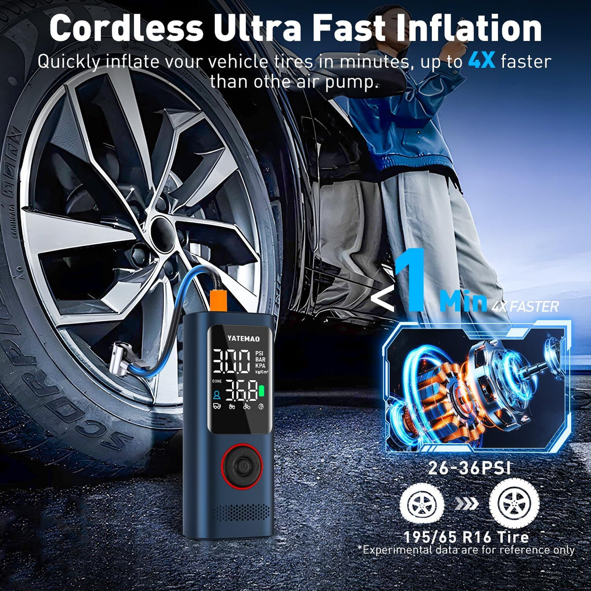 Compresor de aire portátil para inflador de neumáticos, inflador de...